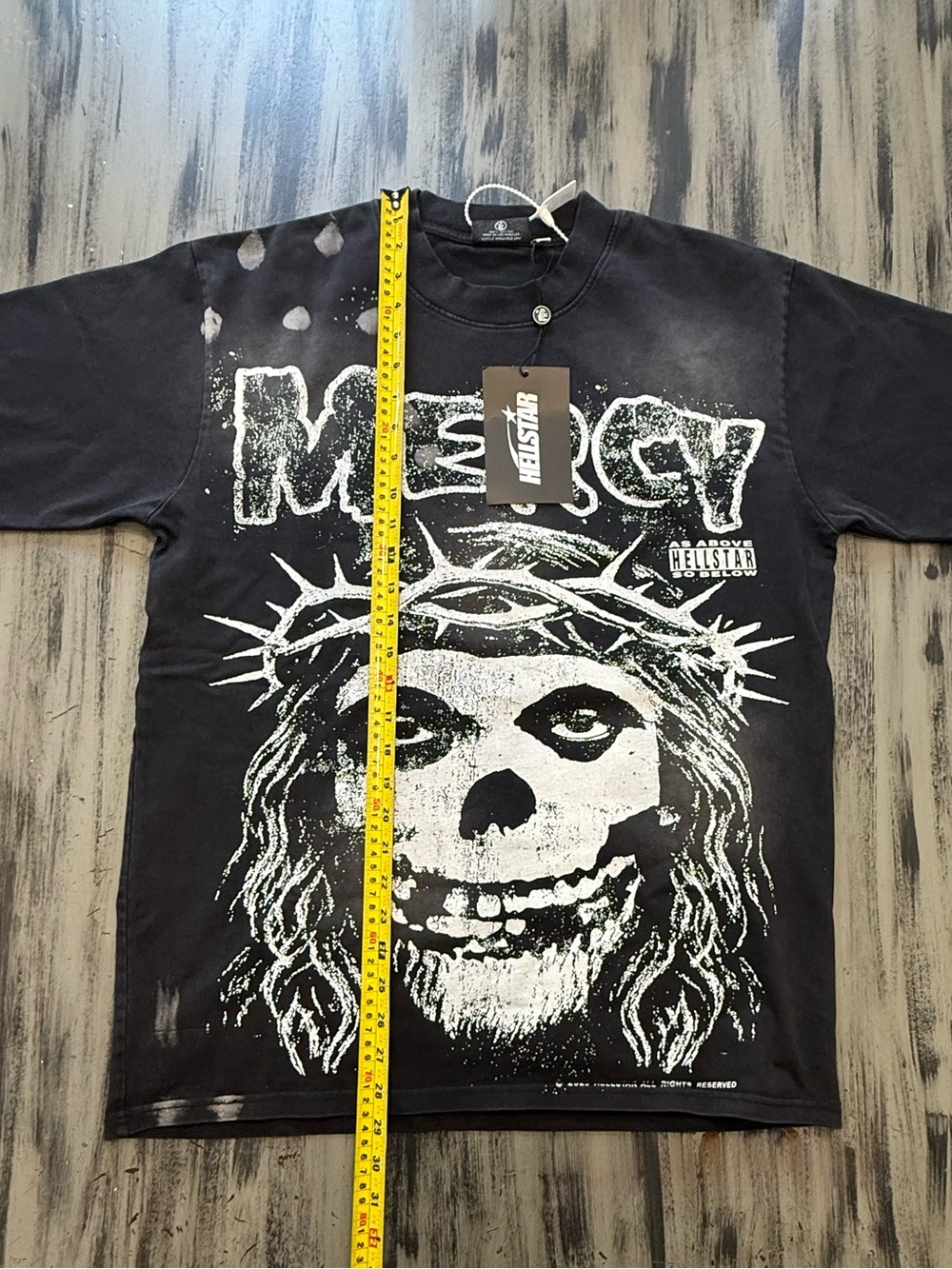 Hellstar Black 'Mercy' Misfits Punk Distressed Shirt! Very Rare and Authentic ☠️ - Picture 6 of 7